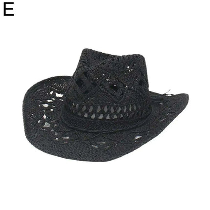 Stylish Handwoven Cowboy Straw Hat for Summer Outdoor Activities - Breathable Wide Brim Sun Protection Cap for Men and Women - Très Elite