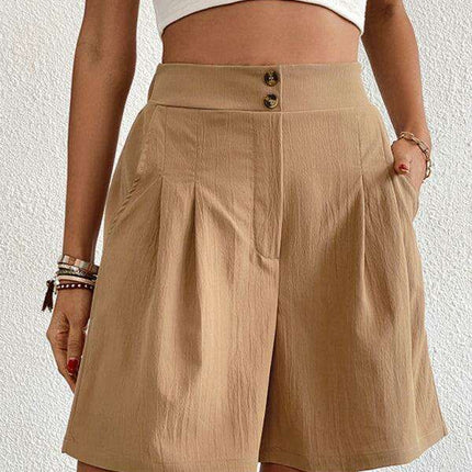 Stylish High-Waisted Button-Up Summer Shorts for Trendsetting Women