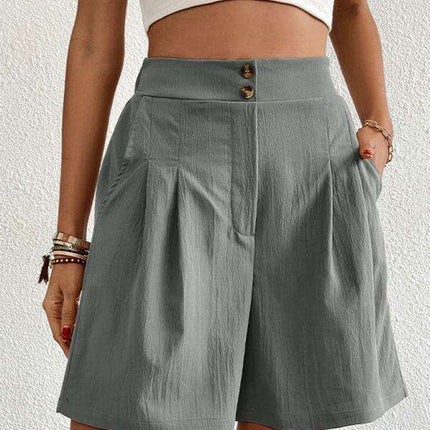 Stylish High-Waisted Button-Up Summer Shorts for Trendsetting Women