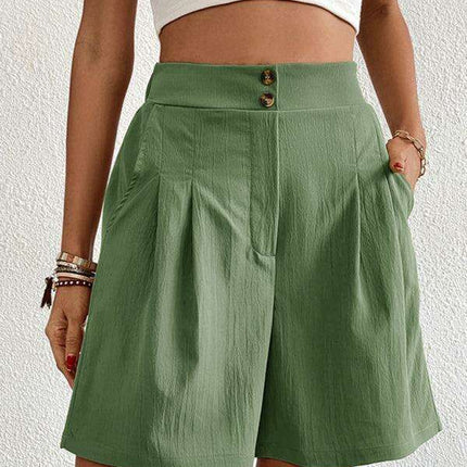 Stylish High-Waisted Button-Up Summer Shorts for Trendsetting Women - Très Elite