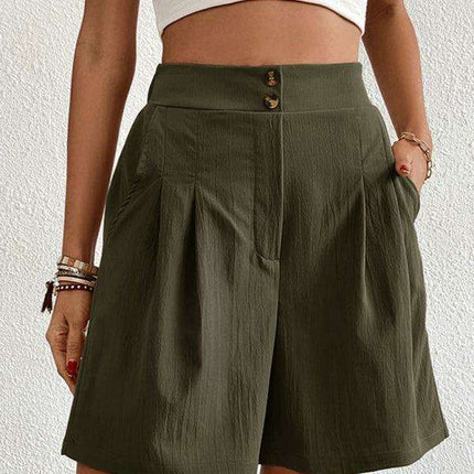 Stylish High-Waisted Button-Up Summer Shorts for Trendsetting Women