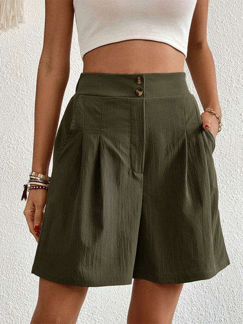 Stylish High-Waisted Button-Up Summer Shorts for Trendsetting Women