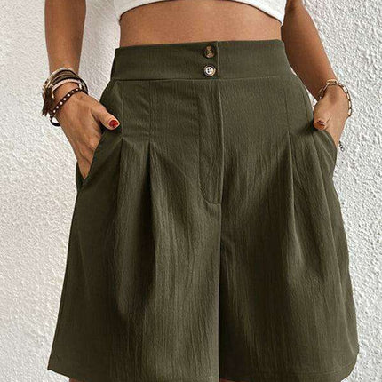 Stylish High-Waisted Button-Up Summer Shorts for Trendsetting Women - Très Elite