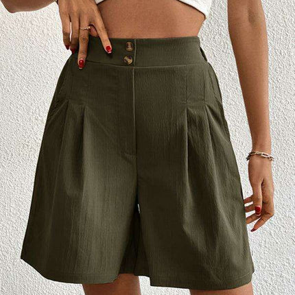 Stylish High-Waisted Button-Up Summer Shorts for Trendsetting Women - Très Elite