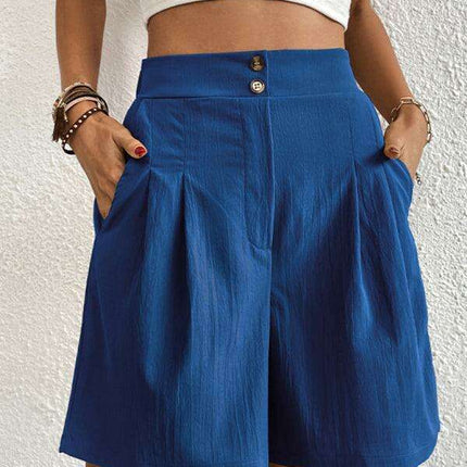 Stylish High-Waisted Button-Up Summer Shorts for Trendsetting Women - Très Elite
