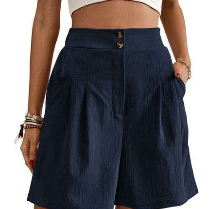 Stylish High-Waisted Button-Up Summer Shorts for Trendsetting Women - Très Elite