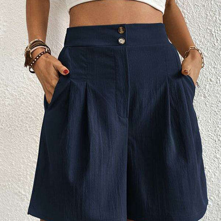 Stylish High-Waisted Button-Up Summer Shorts for Trendsetting Women - Très Elite