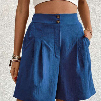 Stylish High-Waisted Button-Up Summer Shorts for Trendsetting Women