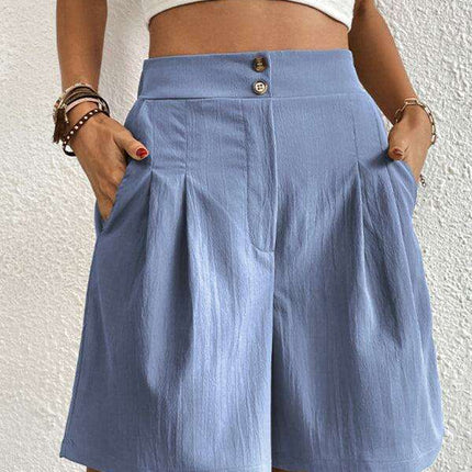 Stylish High-Waisted Button-Up Summer Shorts for Trendsetting Women - Très Elite