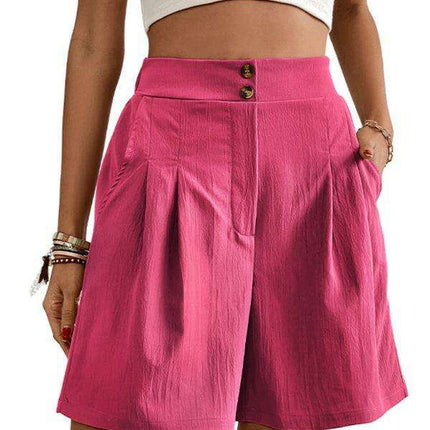 Stylish High-Waisted Button-Up Summer Shorts for Trendsetting Women - Très Elite