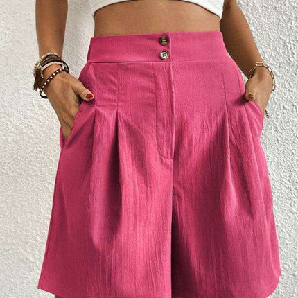 Stylish High-Waisted Button-Up Summer Shorts for Trendsetting Women - Très Elite