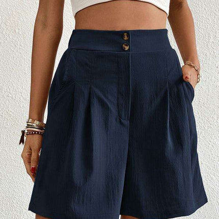 Stylish High-Waisted Button-Up Summer Shorts for Trendsetting Women