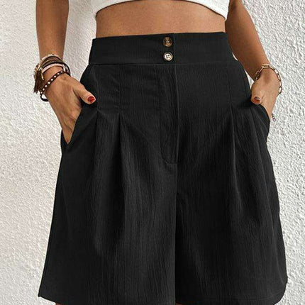 Stylish High-Waisted Button-Up Summer Shorts for Trendsetting Women - Très Elite