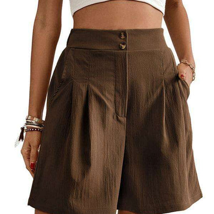 Stylish High-Waisted Button-Up Summer Shorts for Trendsetting Women - Très Elite