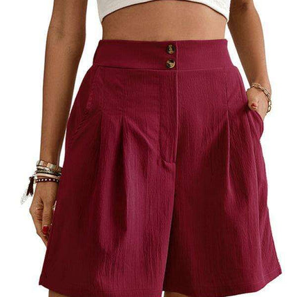 Stylish High-Waisted Button-Up Summer Shorts for Trendsetting Women - Très Elite