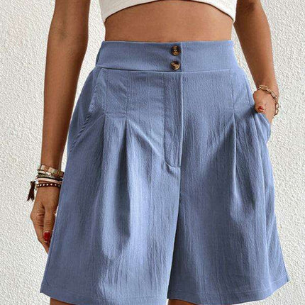Stylish High-Waisted Button-Up Summer Shorts for Trendsetting Women