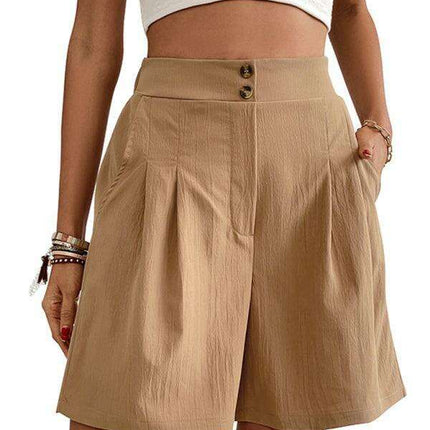 Stylish High-Waisted Button-Up Summer Shorts for Trendsetting Women - Très Elite