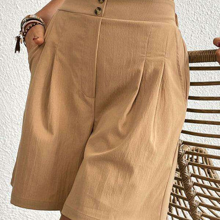 Stylish High-Waisted Button-Up Summer Shorts for Trendsetting Women - Très Elite