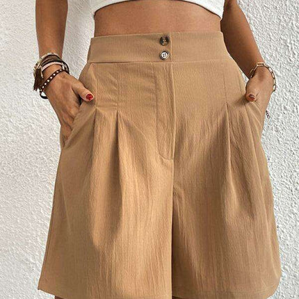 Stylish High-Waisted Button-Up Summer Shorts for Trendsetting Women - Très Elite