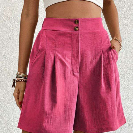 Stylish High-Waisted Button-Up Summer Shorts for Trendsetting Women