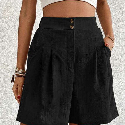 Stylish High-Waisted Button-Up Summer Shorts for Trendsetting Women