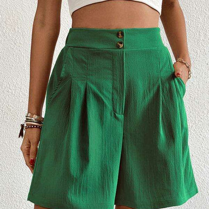 Stylish High-Waisted Button-Up Summer Shorts for Trendsetting Women