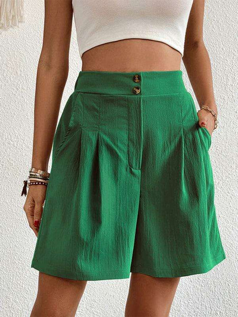Stylish High-Waisted Button-Up Summer Shorts for Trendsetting Women