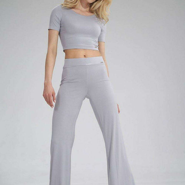 Stylish High-Waisted Flared Trousers for Women
