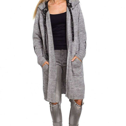 Stylish Hooded Cardigan with Distinctive Straps - Très Elite