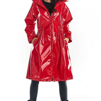 Stylish Knee-Length Adjustable Waist Waterproof Raincoat - Très Elite