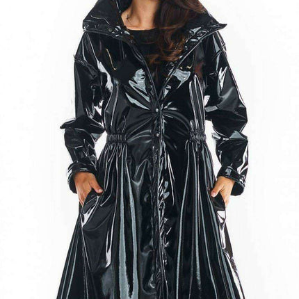 Stylish Knee-Length Adjustable Waist Waterproof Raincoat - Très Elite