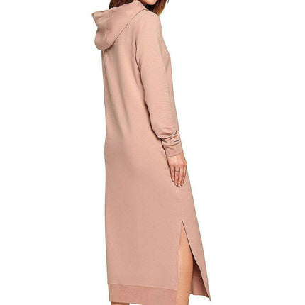 Stylish Knit Hooded Dress with Drawstring - Très Elite