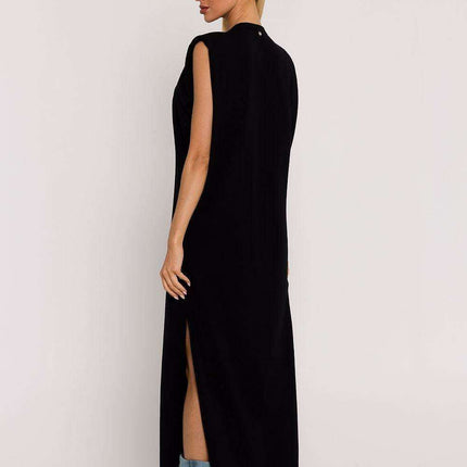 Stylish Knit Maxi Dress with Contemporary Shoulder Detail - Très Elite