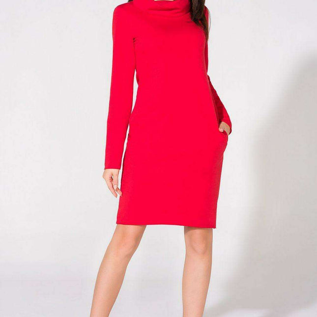 Stylish Knitted Daydress with Unique Chimney Pockets - Tessita Collection 61729