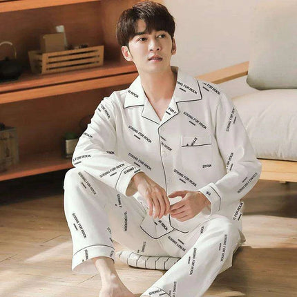 Stylish Korean Comfort: Men's Premium Cotton Pajama Set for Ultimate Relaxation - Très Elite