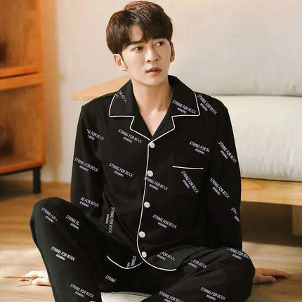 Stylish Korean Comfort: Men's Premium Cotton Pajama Set for Ultimate Relaxation - Très Elite