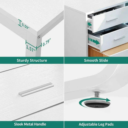 Stylish L-Shaped Workspace Desk with USB Charging Hub, Custom RGB Lighting, and Ample Storage Solutions - Très Elite