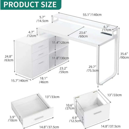 Stylish L-Shaped Workspace Desk with USB Charging Hub, Custom RGB Lighting, and Ample Storage Solutions - Très Elite