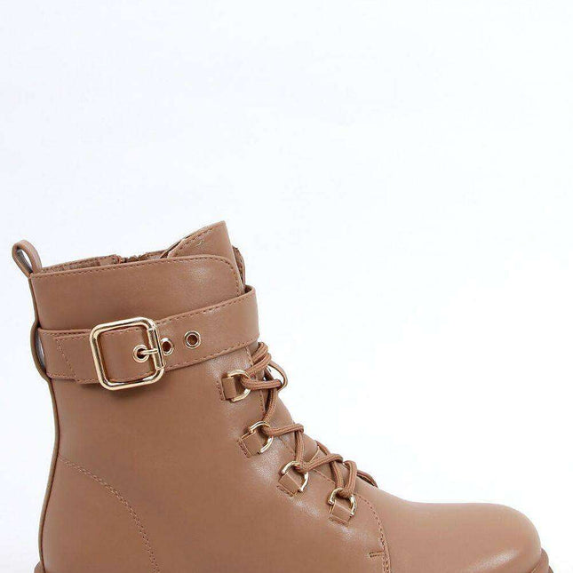 Stylish Lace-Up Ladies' Boots with Military Inspiration - Model 159462