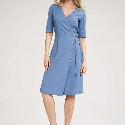 Stylish Leopard Print Midi Dress with Ruffled Sleeves and Envelope Design - Très Elite