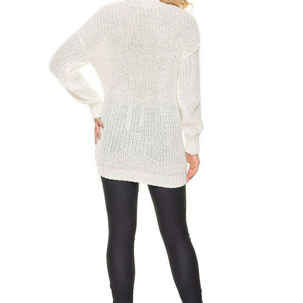 Stylish Maternity Knit Sweater - Beautifully Braided Front & Sophisticated Stand-Up Collar - Très Elite