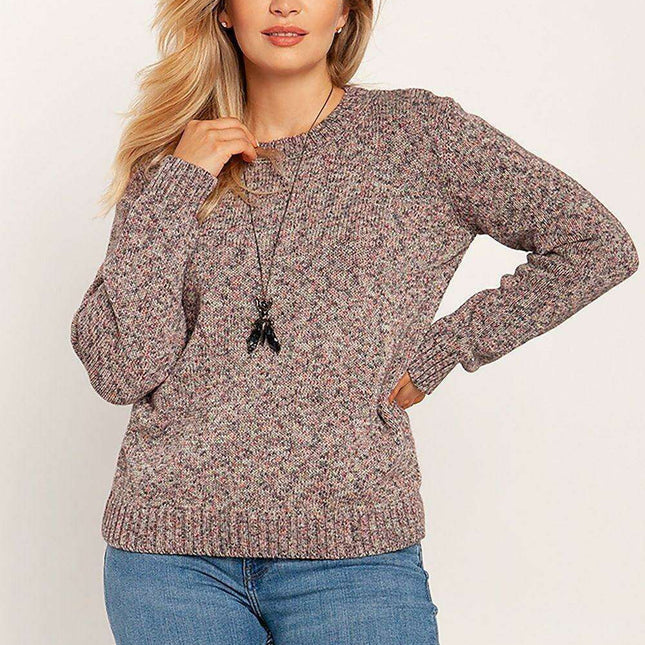 Stylish Melange Knit Pullover for Cozy Autumn-Winter - Très Elite