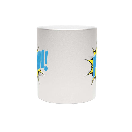 Stylish Metallic Ceramic Coffee Mug - Luxurious Silver and Gold for Tea and Coffee Enthusiasts