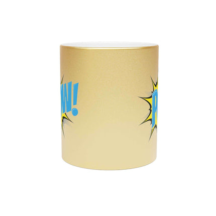 Stylish Metallic Ceramic Coffee Mug - Luxurious Silver and Gold for Tea and Coffee Enthusiasts