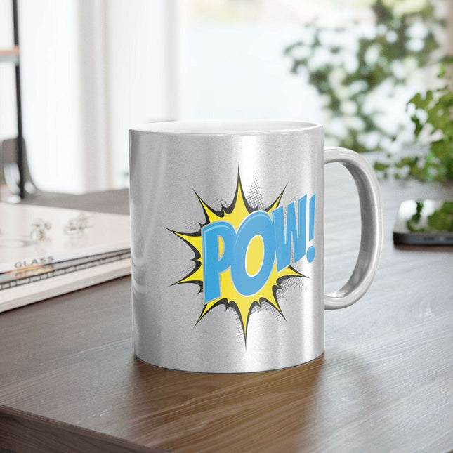 Stylish Metallic Ceramic Coffee Mug - Luxurious Silver and Gold for Tea and Coffee Enthusiasts