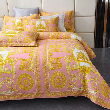 Stylish Modern Cotton Bedding Collection with Vibrant Digital Designs - Duvet Cover, Fitted Sheet & Pillowcases - Très Elite