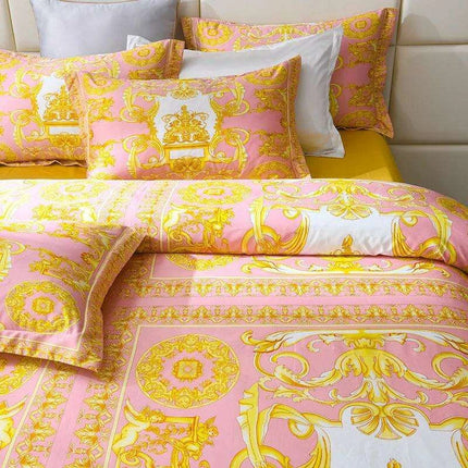 Stylish Modern Cotton Bedding Collection with Vibrant Digital Designs - Duvet Cover, Fitted Sheet & Pillowcases - Très Elite
