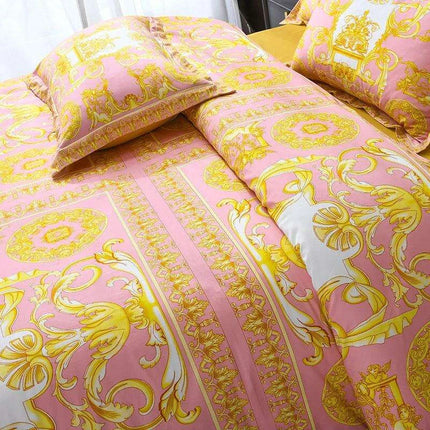 Stylish Modern Cotton Bedding Collection with Vibrant Digital Designs - Duvet Cover, Fitted Sheet & Pillowcases - Très Elite