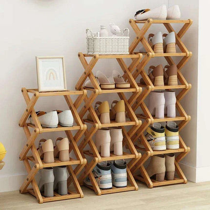 Stylish Multi-Tier Bamboo Footwear Organizer for Efficient Home Storage - Très Elite