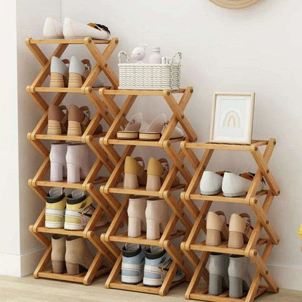 Stylish Multi-Tier Bamboo Footwear Organizer for Efficient Home Storage - Très Elite